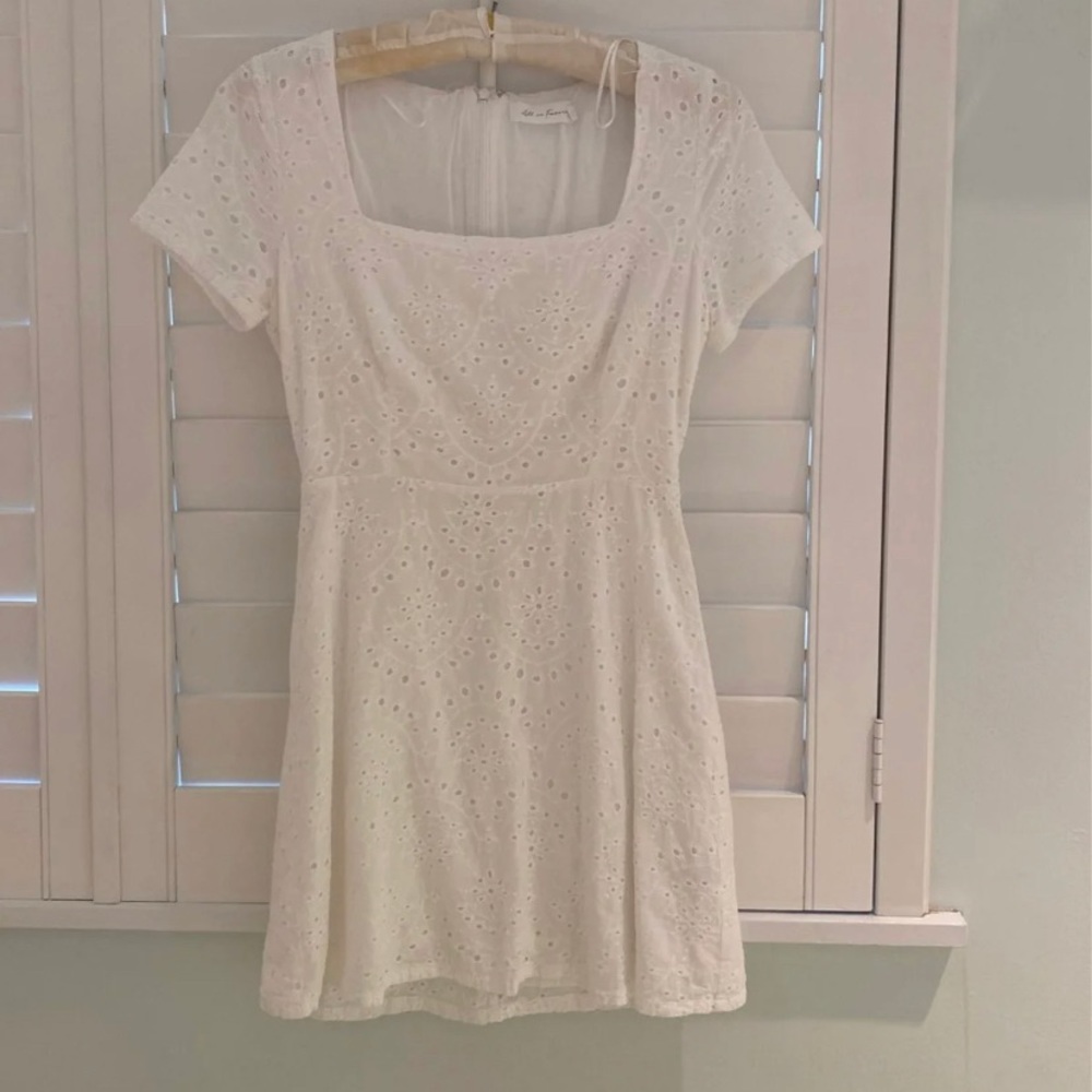 White summery mini dress